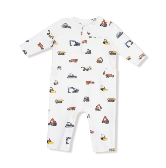 Construction Vehicles French Terry Romper