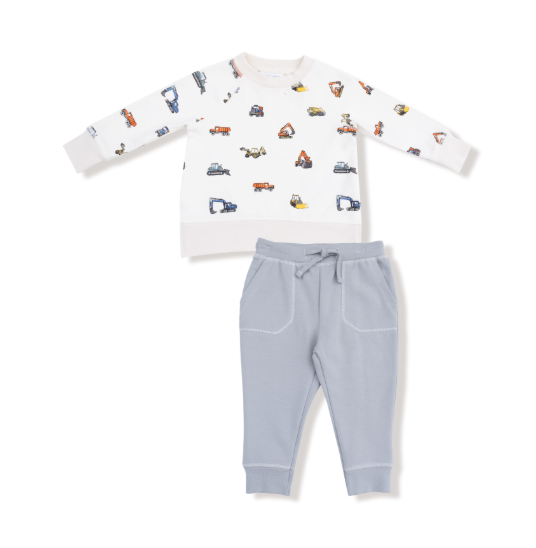 Construction Vehicles French Terry Jogger Set