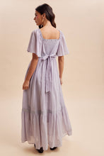 Load image into Gallery viewer, Lace Flutter Sleeve Maxi Dress | Whisper Grey
