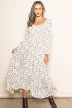 Load image into Gallery viewer, Romantic Floral Maxi Dress | Cream
