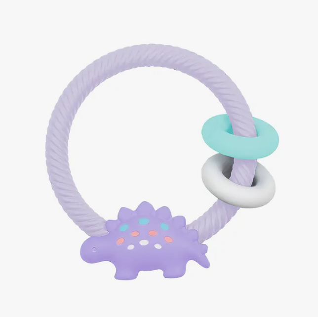 Ritzy Rattle™ Silicone Teether, Lilac Dino